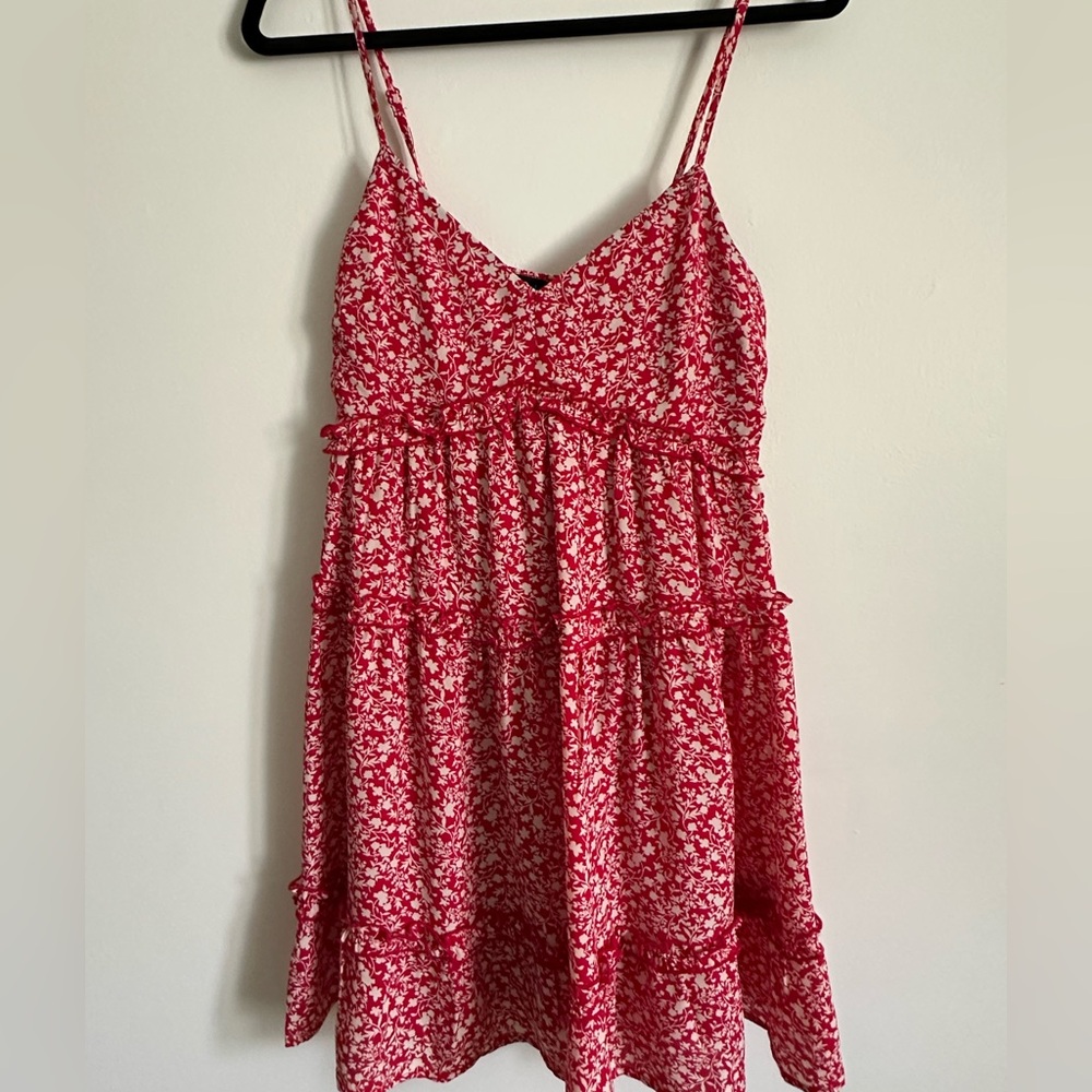 Francesca's Collections Red Floral Mini Dress